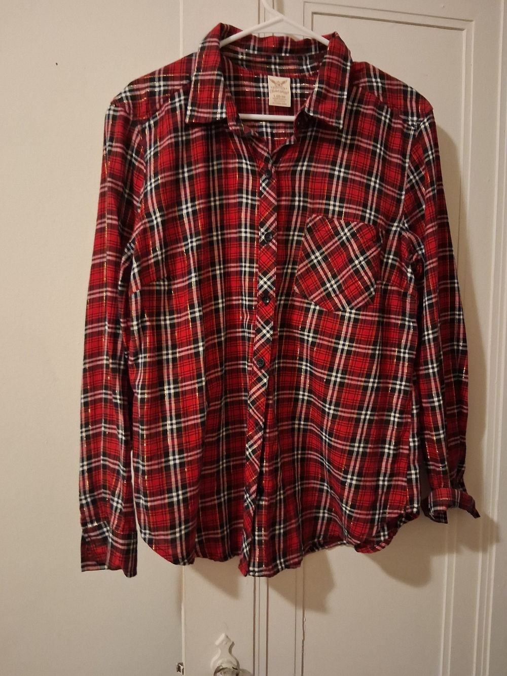 Scottish Red And Black Plaid Button-down